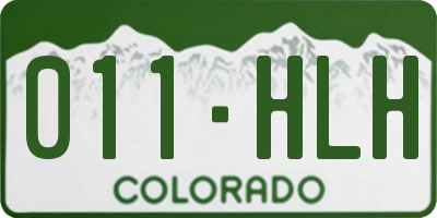 CO license plate 011HLH
