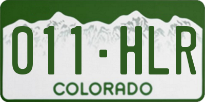 CO license plate 011HLR