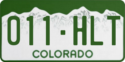 CO license plate 011HLT
