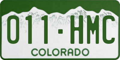 CO license plate 011HMC