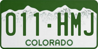 CO license plate 011HMJ