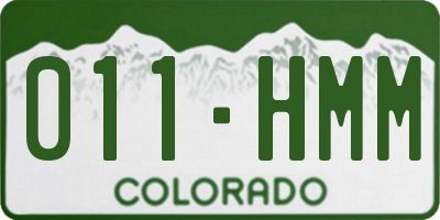 CO license plate 011HMM