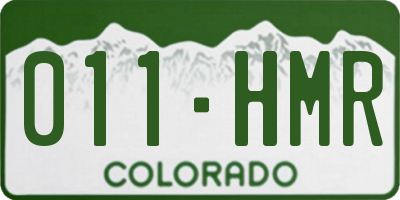 CO license plate 011HMR