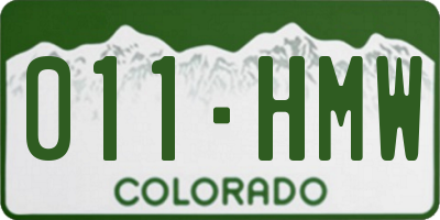 CO license plate 011HMW
