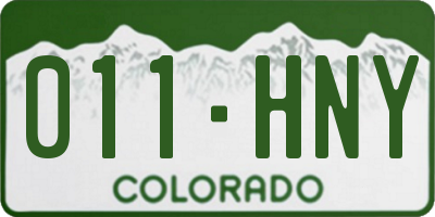CO license plate 011HNY
