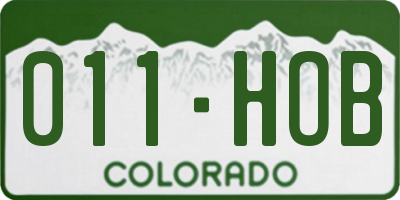 CO license plate 011HOB