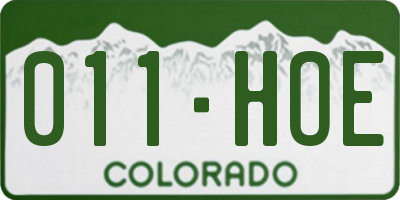 CO license plate 011HOE