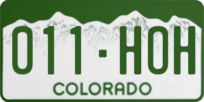 CO license plate 011HOH