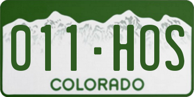 CO license plate 011HOS