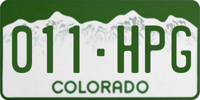 CO license plate 011HPG