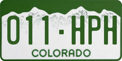 CO license plate 011HPH