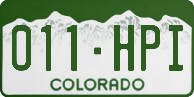 CO license plate 011HPI