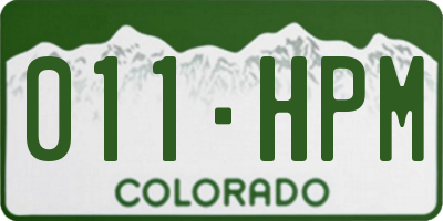 CO license plate 011HPM