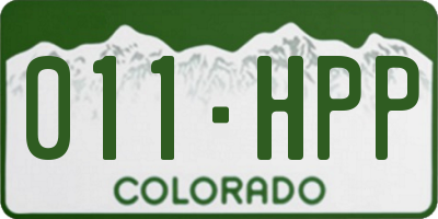 CO license plate 011HPP