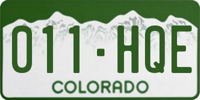 CO license plate 011HQE