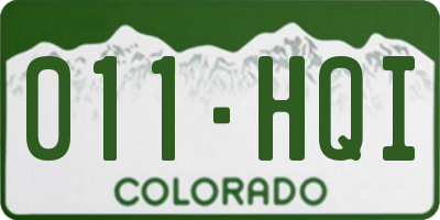 CO license plate 011HQI