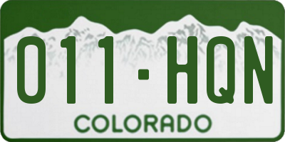CO license plate 011HQN