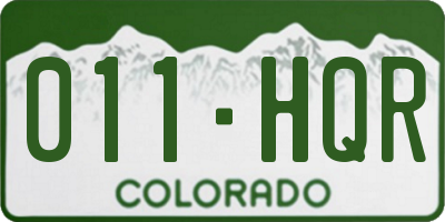 CO license plate 011HQR