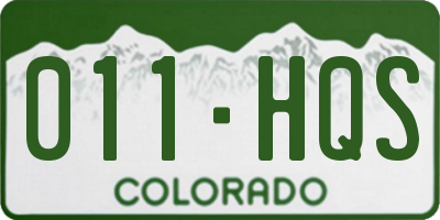 CO license plate 011HQS