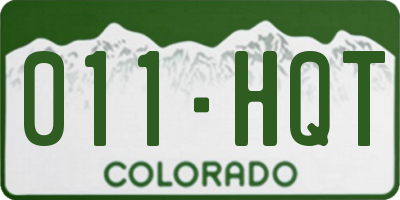CO license plate 011HQT
