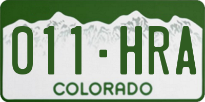 CO license plate 011HRA