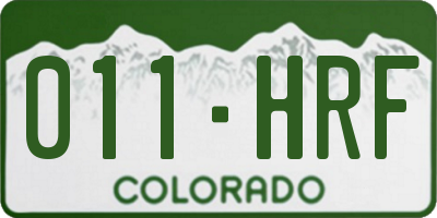 CO license plate 011HRF