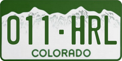 CO license plate 011HRL