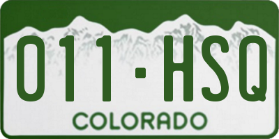 CO license plate 011HSQ