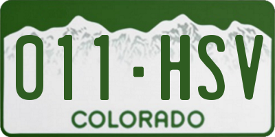 CO license plate 011HSV