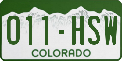 CO license plate 011HSW