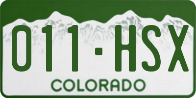 CO license plate 011HSX