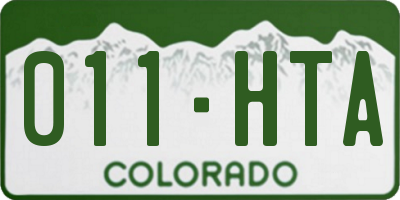 CO license plate 011HTA