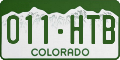 CO license plate 011HTB