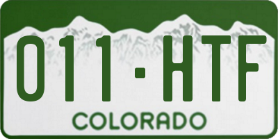 CO license plate 011HTF