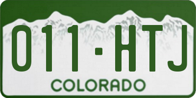 CO license plate 011HTJ