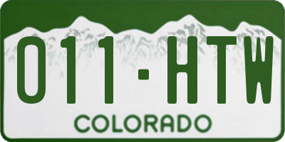 CO license plate 011HTW