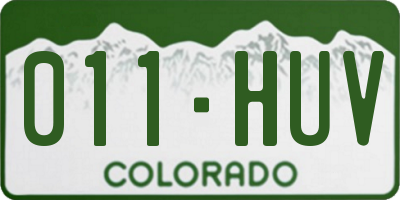 CO license plate 011HUV