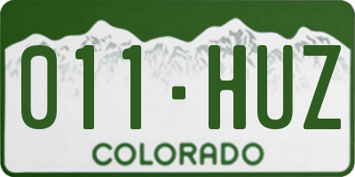 CO license plate 011HUZ