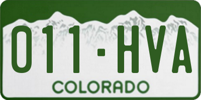 CO license plate 011HVA