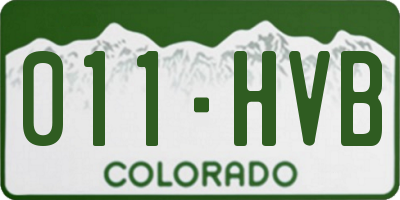 CO license plate 011HVB