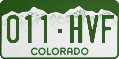 CO license plate 011HVF