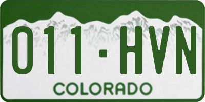 CO license plate 011HVN