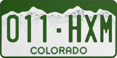 CO license plate 011HXM