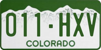 CO license plate 011HXV