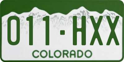 CO license plate 011HXX