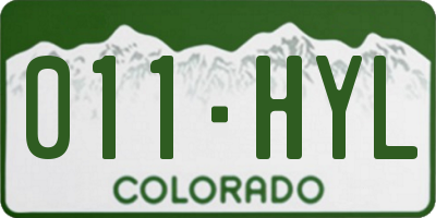 CO license plate 011HYL