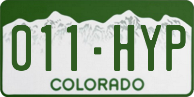 CO license plate 011HYP