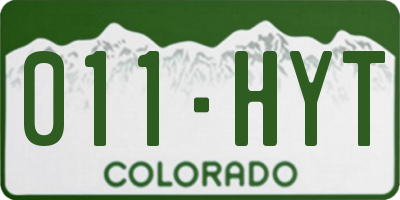 CO license plate 011HYT