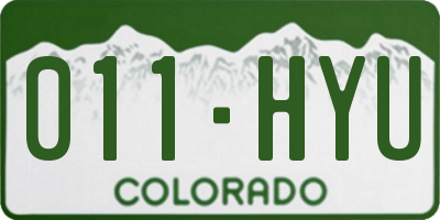 CO license plate 011HYU
