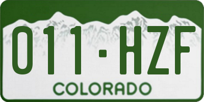 CO license plate 011HZF